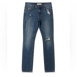 Eunina Blue Distressed Skinny Jeans